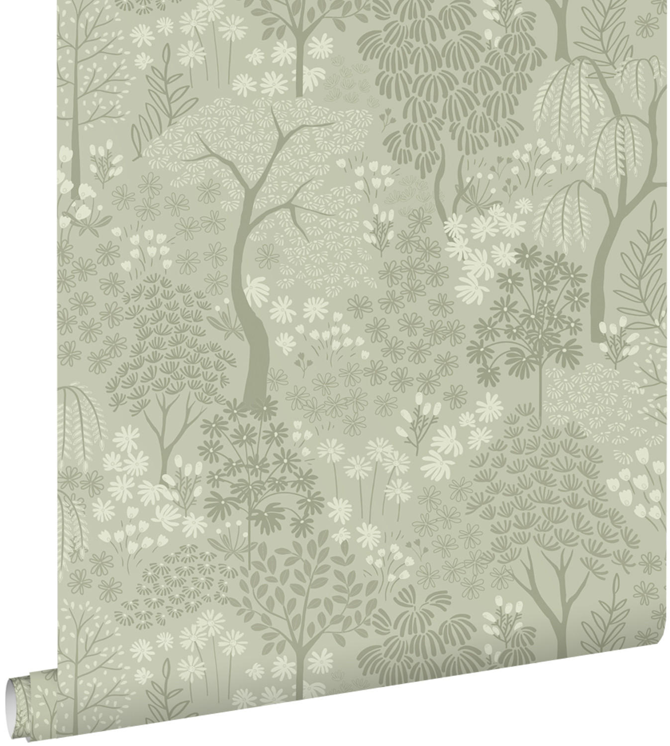 TAPETE Bäumen und Blumen 50 x 900 cm - Grün, Papier (50/900cm) - ESTAhome