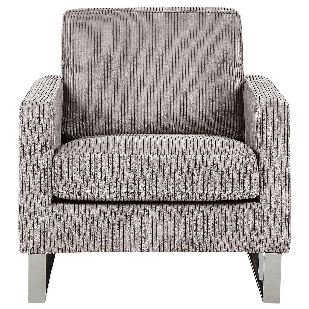 SESSEL Cord Grau Vind - Grau, Textil/Metall (76/82/82cm) - Beliani