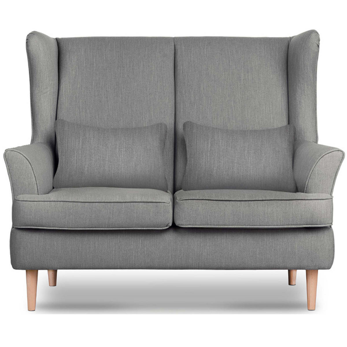DOPPELSESSEL STRALIS Klassische Stil, grau - Grau, Textil (136/106/96cm) - KONSIMO®
