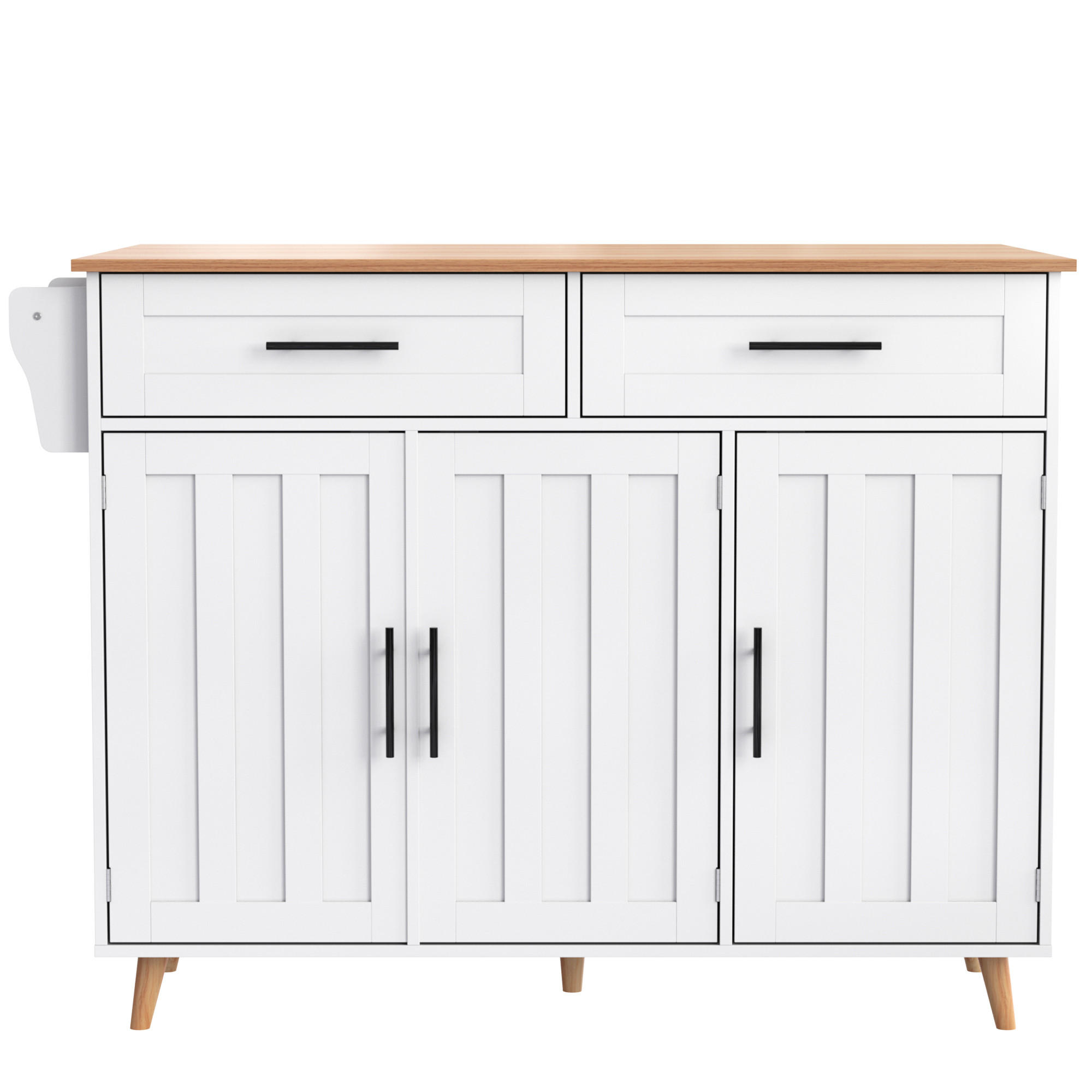 KÜCHENINSEL Weiß 129/46/92 cm - Weiß, Holzwerkstoff (120/91.5/46cm) - PANGIVO