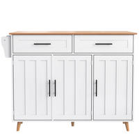 KÜCHENINSEL Weiß 129/46/92 cm - Weiß, Holzwerkstoff (120/91.5/46cm) - PANGIVO