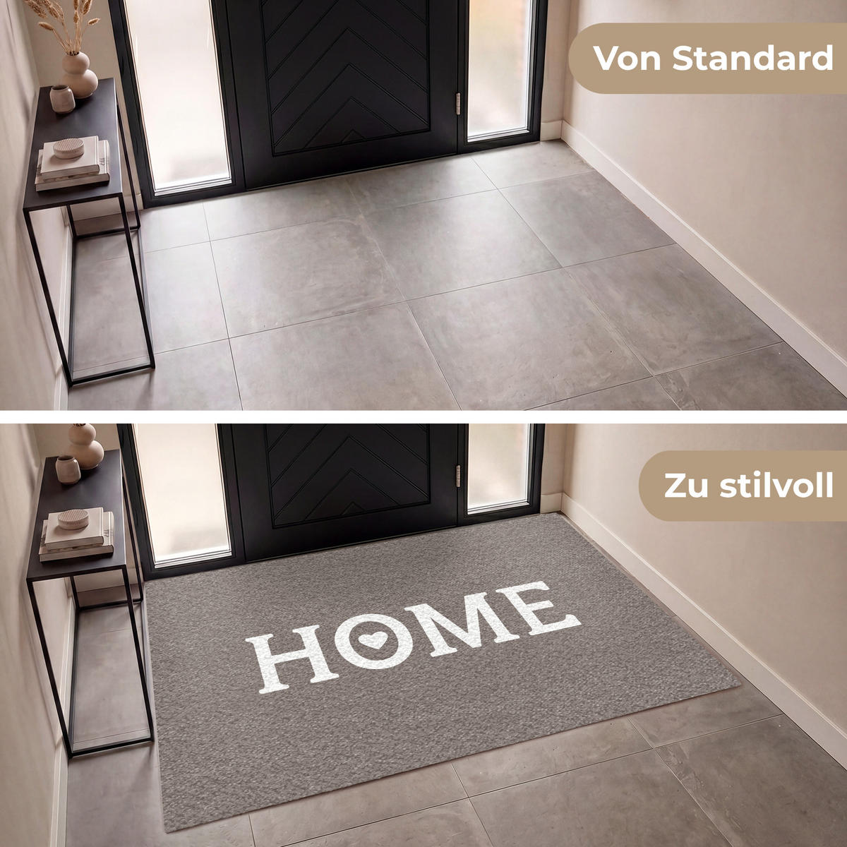 ROHOŽKA Domov - Text - Taupe 180x120 cm - taupe, plast (180/120cm) - MuchoWow