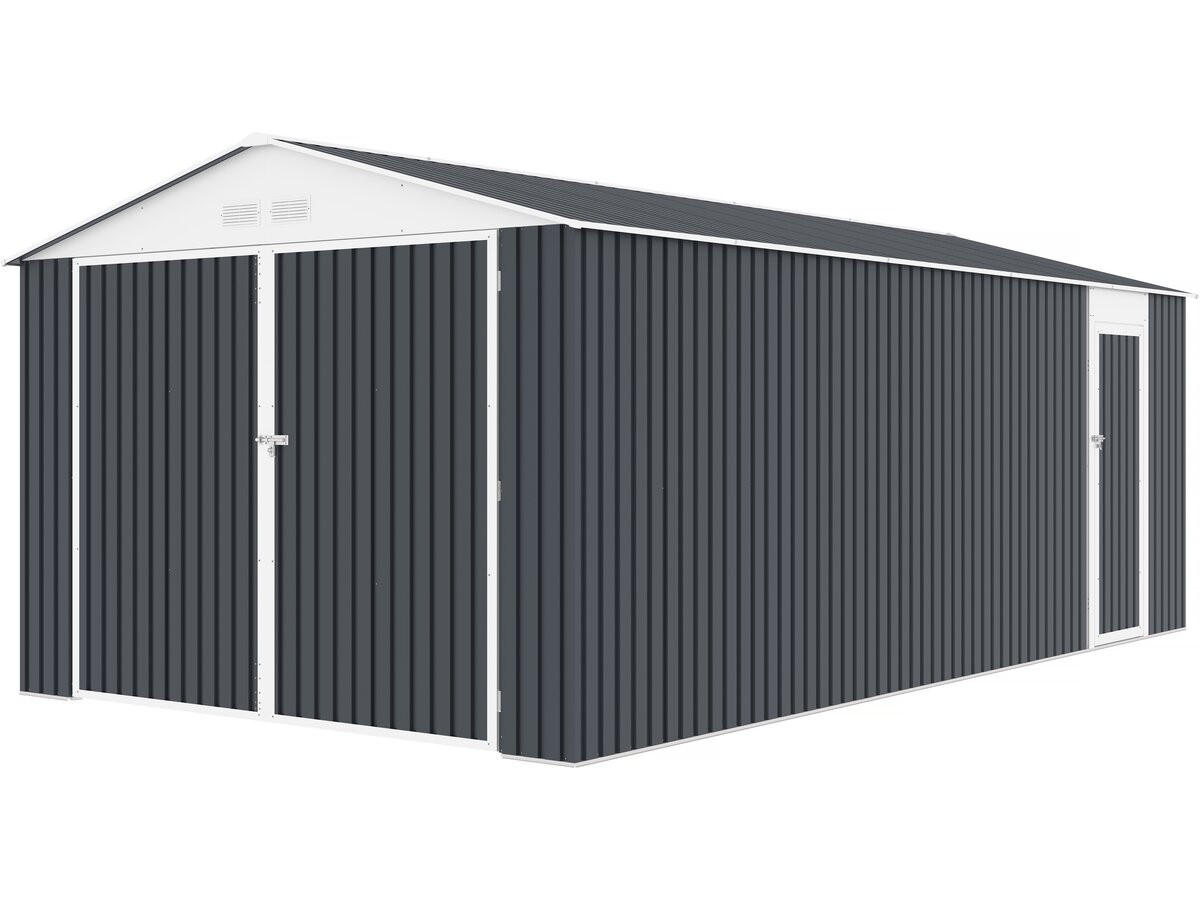 METALL-GARAGE PVC houston - Grau, Metall (570/310/570cm) - Habitat Garten