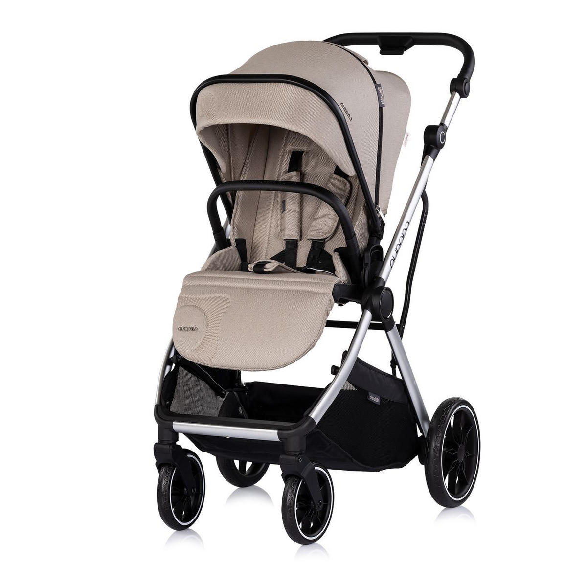 KOMBIKINDERWAGEN Aurora 3 in 1 hellbraun Babyschale Babywanne Sportsitz Tasche - Braun, Metall (84/57/112cm) - Chipolino