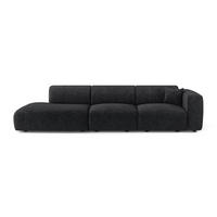 SOFA 5-Sitzer Gemusterter Samt Dunkles Anthrazit 310cm - Anthrazit, Textil (310/73/96cm) - Sia Home