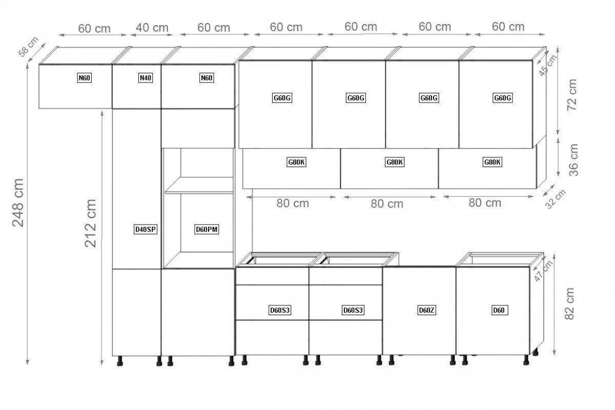 KÜCHENZEILE 400 cm - Langen K18-M400 - in Artisan Eiche/Beige - Beige, Holz (400/248/58cm)