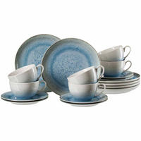 KAFFEESERVICE Oslo blau-grau 18er Set - Blau/Grau, Keramik (20.5/22/28cm) - Ritzenhoff Breker