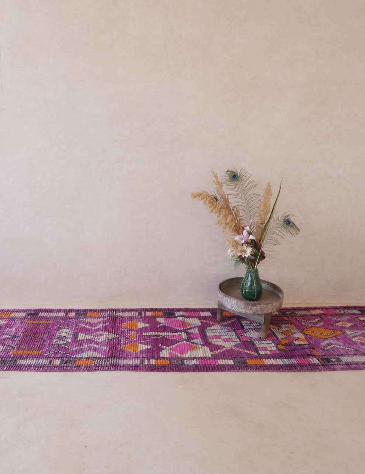 BERBERTEPPICH Teppichläufer marokkanisch aus reiner Wolle 200x 300 cm - Pink, Naturmaterialien (200/300cm) - AFK Living