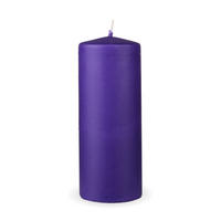 STUMPENKERZEN "Lila", Größe Ø7cm x Höhe: 16 cm - Lila, Naturmaterialien (7/16cm) - HS Candle