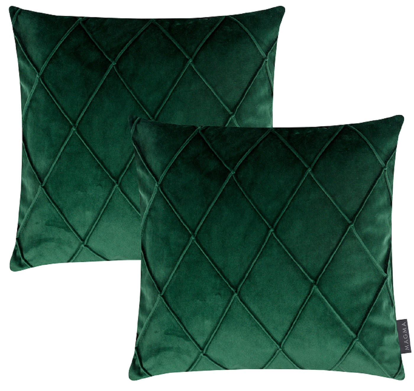 KISSENHÜLLE 2er Set Nobless Rauten 50/50 cm grün - Grün, Textil (50/50cm) - Magma Heimtexx