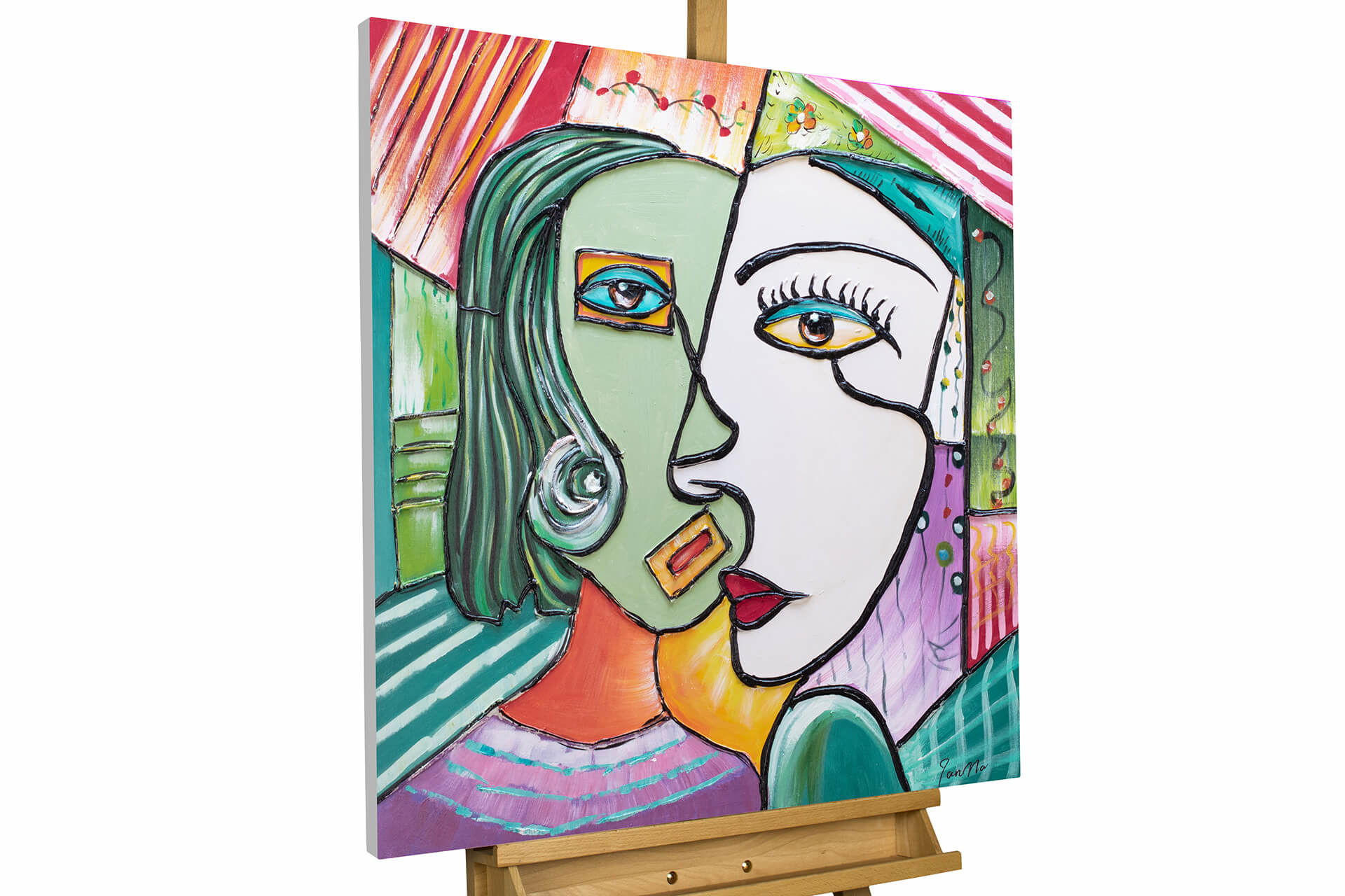 ACRYLBILD HANDGEMALT 80/80 cm - Multicolor, Holz/Textil (80/80cm) - KUNSTLOFT