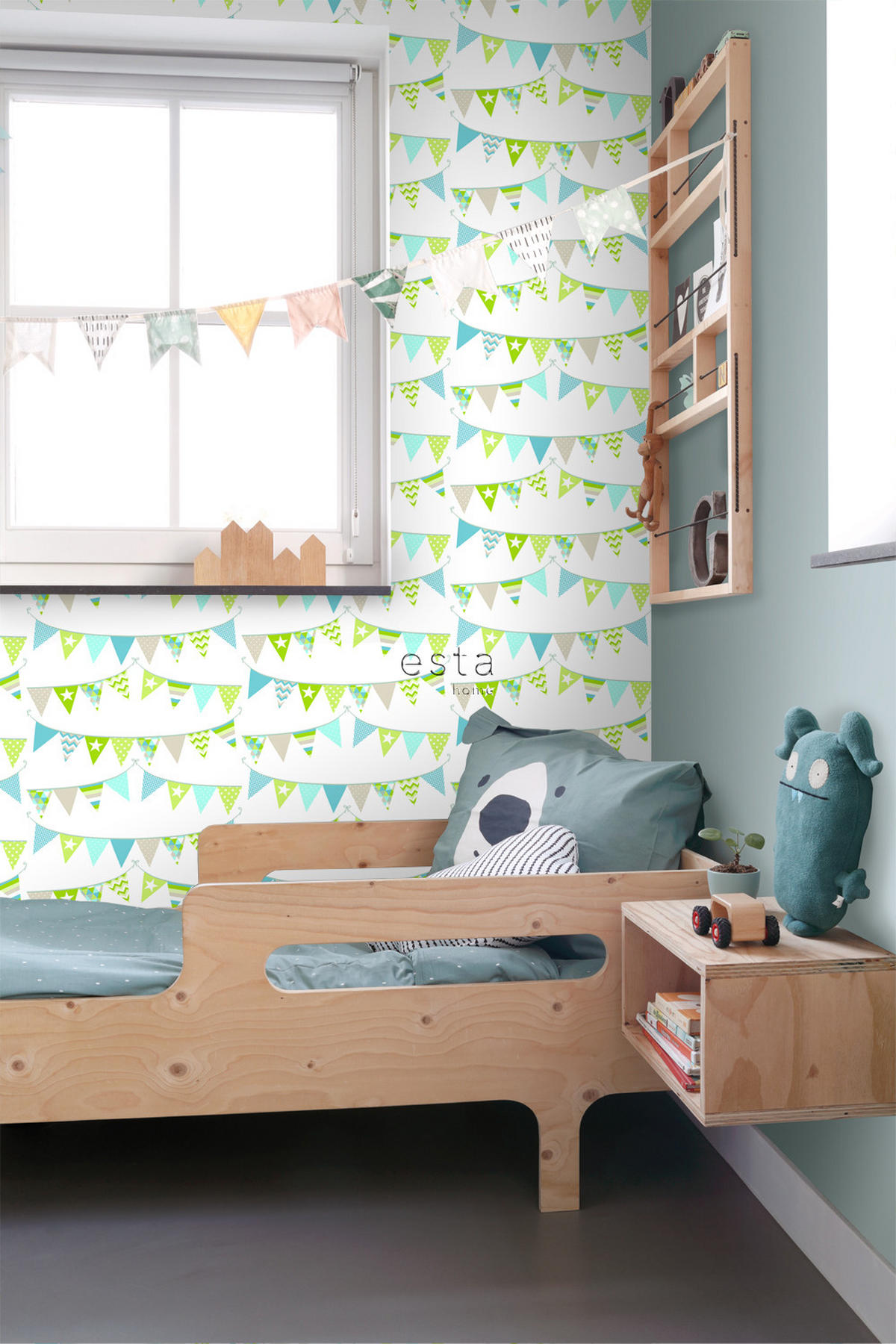 TAPETE Girlande 53 cm x 10.05 m - Türkis, Papier (53/0.1cm) - ESTAhome