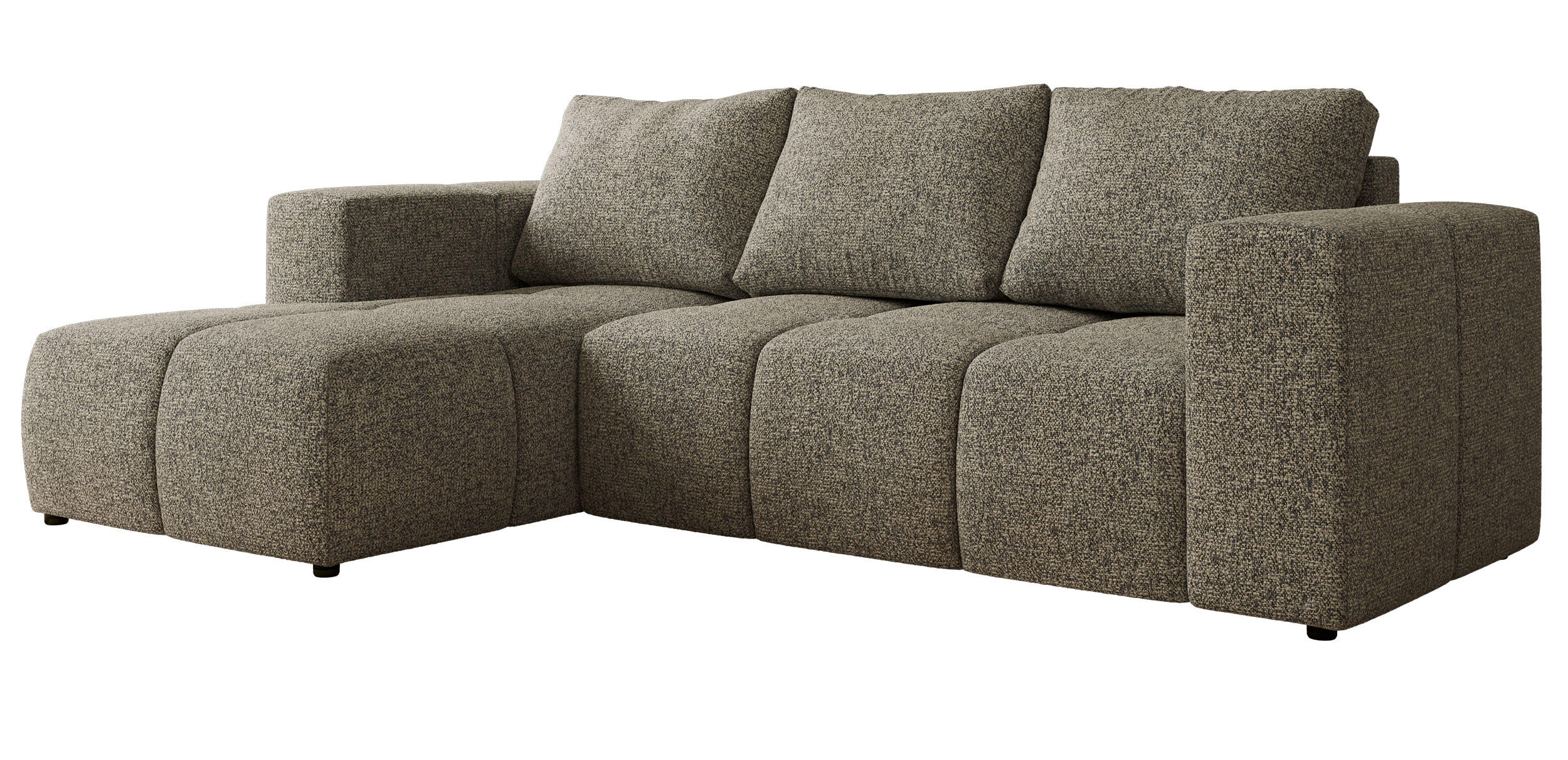 ROHOVÁ SEDAČKA MONIVA L - Šedá Strukturovaná látka - Levá Strana - šedá/černá, textil/plast (164/266cm) - MKS