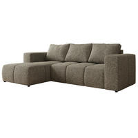 ROHOVÁ SEDAČKA MONIVA L - Šedá Strukturovaná látka - Levá Strana - šedá/černá, textil/plast (164/266cm) - MKS