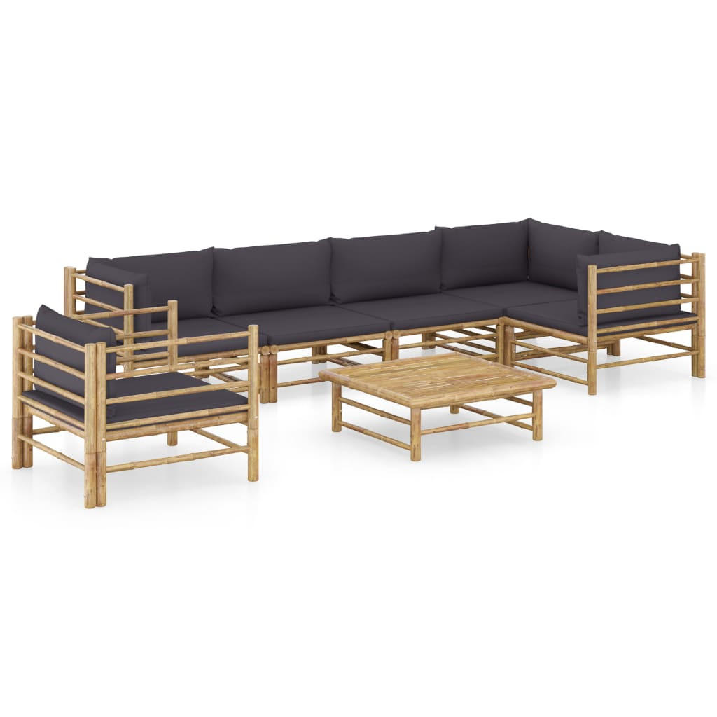GARTENSET Ybanez 7-teilig - Grau, Naturmaterialien - Nettlife