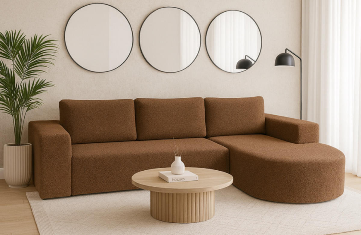 ECKSOFA Braun Vello Mit Schlaffunktion Rechts - Braun, Textil (165/270cm) - Sepro Meble