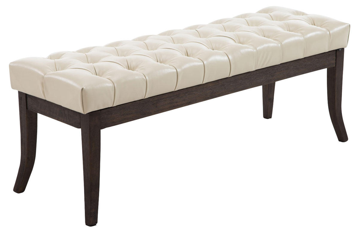 SITZBANK Cannes Kunstleder Creme Dunkelbraun - Creme, Leder (120/46/38cm) - DELUKE