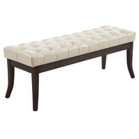 SITZBANK Cannes Kunstleder Creme Dunkelbraun - Creme, Leder (120/46/38cm) - DELUKE