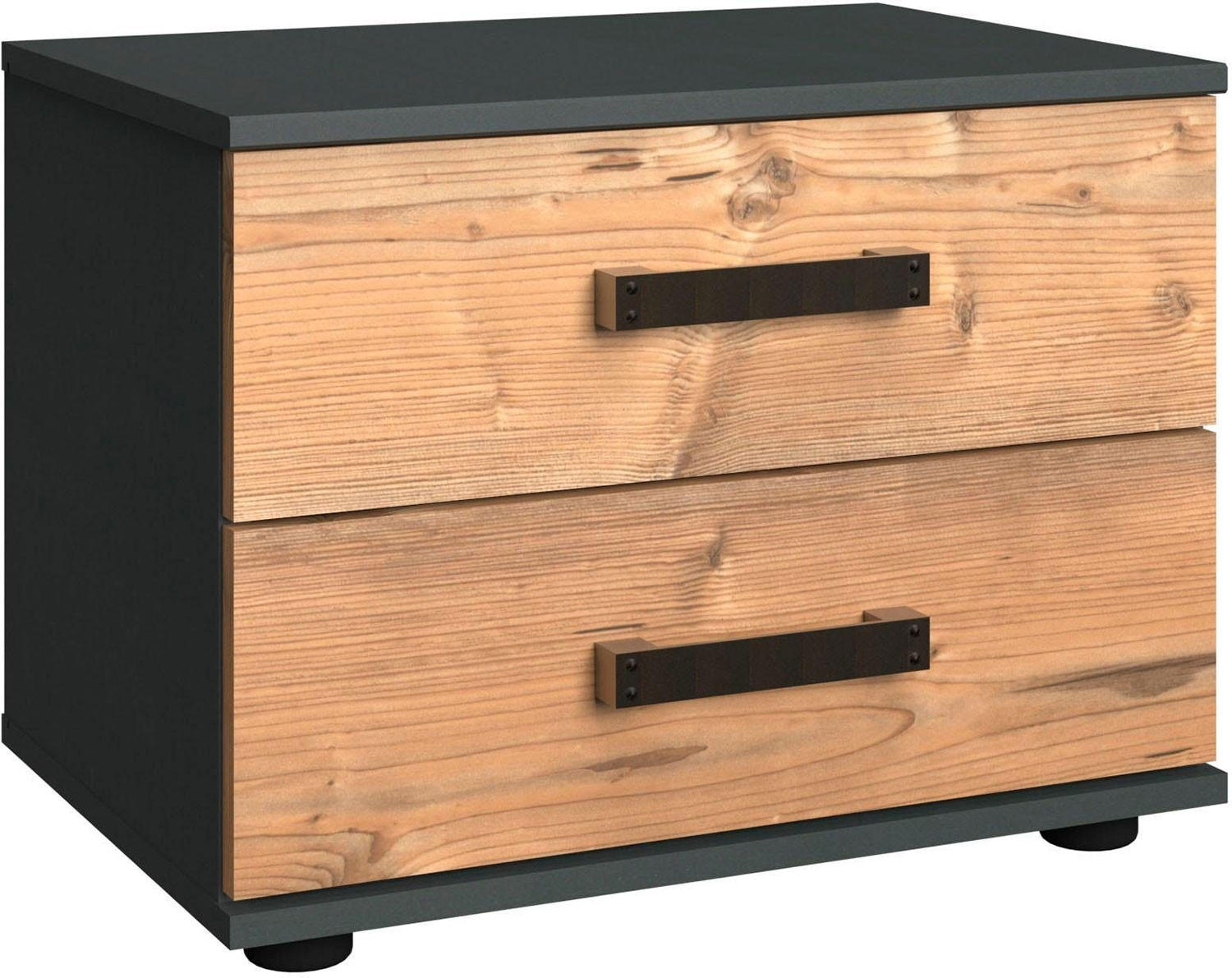 NACHTKONSOLE Stockholm Graphit / Edeltanne 52 / 38 / 40cm - Braun/Grau, Holzwerkstoff/Kunststoff (52/40/38cm) - Wimex