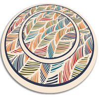 VINYL TEPPICH Ø80 cm Konturblätter - Multicolor, Kunststoff (80/80cm) - TULUP