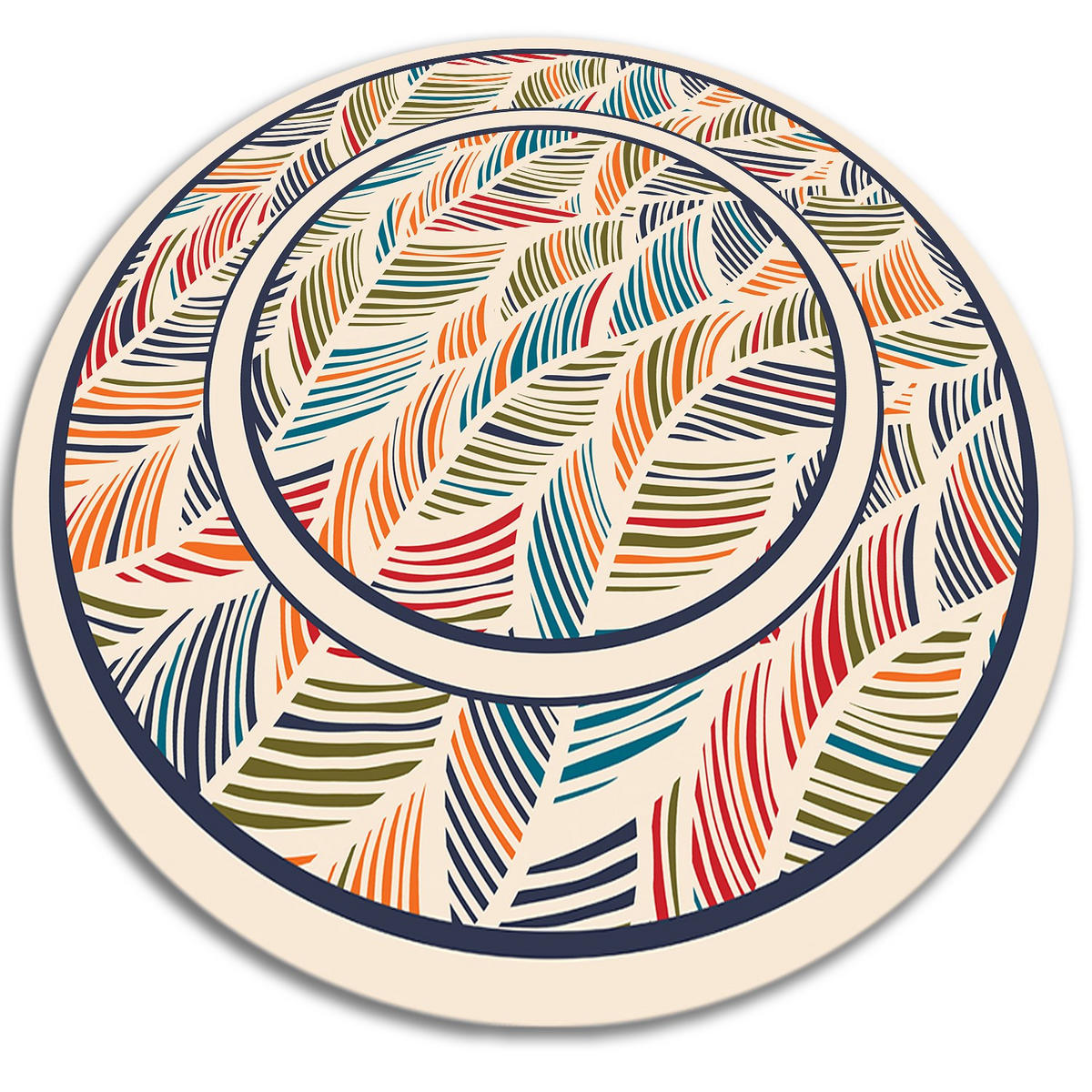 VINYL TEPPICH Ø80 cm Konturblätter - Multicolor, Kunststoff (80/80cm) - TULUP