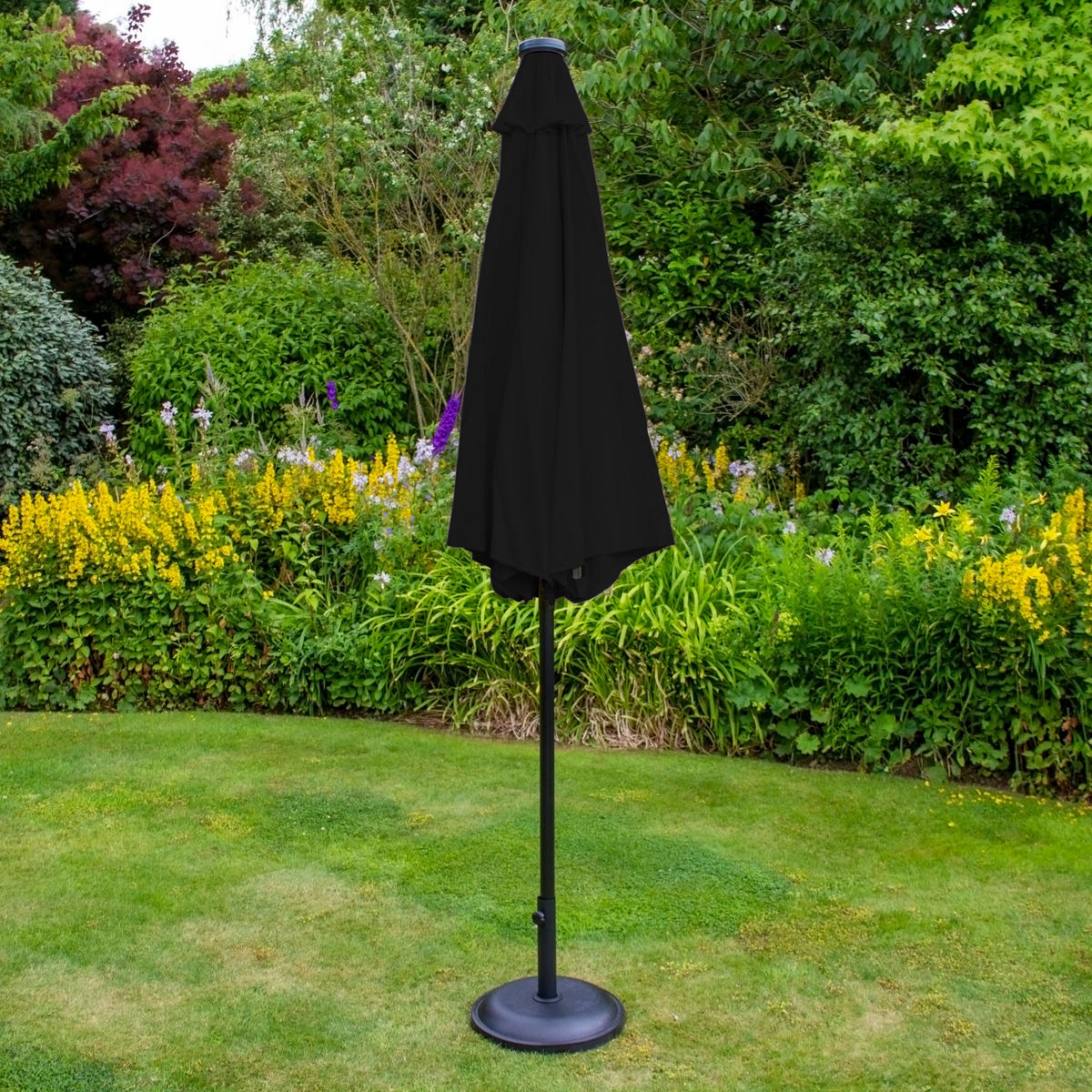 SONNENSCHIRM 270cm LED mit Kippfunktion - Schwarz - Schwarz, Textil (270/270cm) - Monstershop
