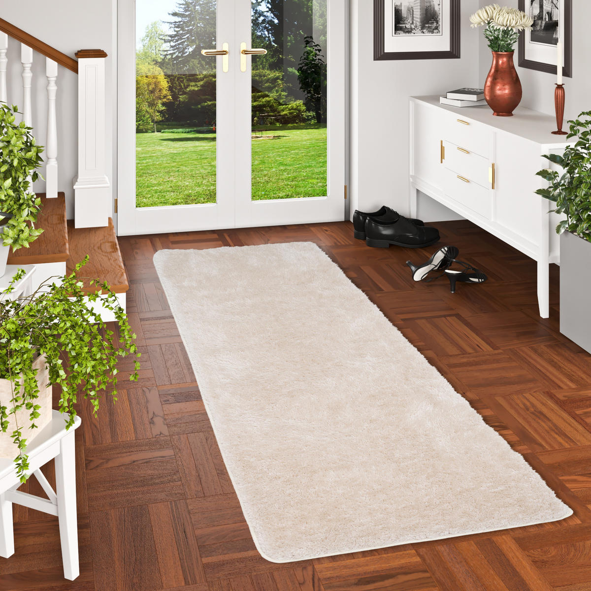 HOCHFLOR SHAGGY TEPPICH FEELING MIX LÄUFER - Beige, Textil (80/400cm) - Snapstyle
