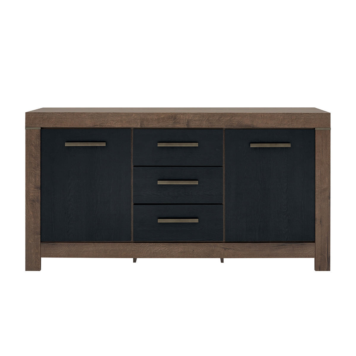 SIDEBOARD Adam Holz und Schwarz - Schwarz, Holzwerkstoff (160/85/45cm) - Petits-meubles