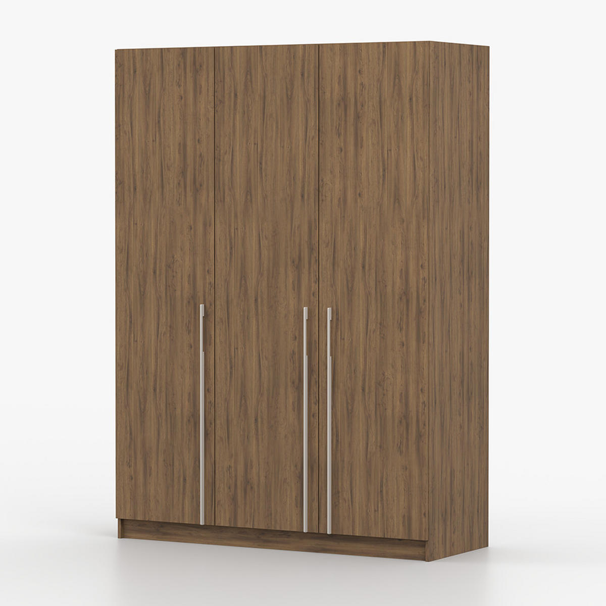 DREHTÜRENSCHRANK ROSA III 3D 150/210/55, 3-türig, Nussbaum - Kaschmir/Nussbaumfarben, Holzwerkstoff (150/210/55cm) - imoebel24