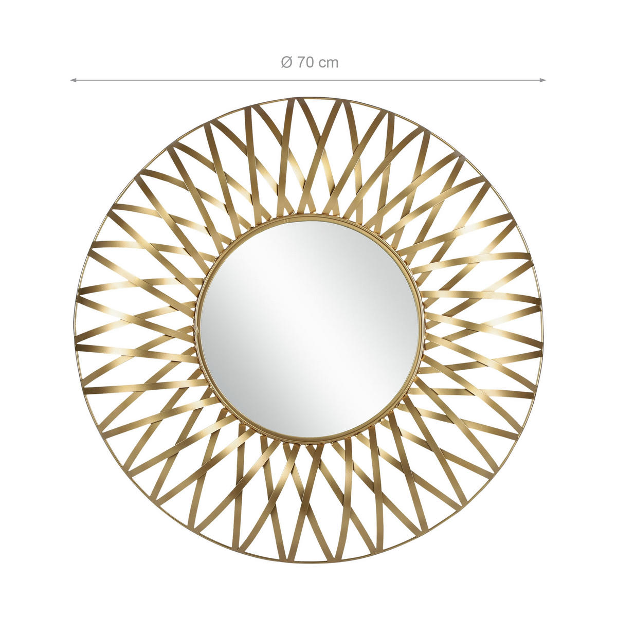 WANDSPIEGEL Gold Ø 70 cm - Goldfarben, Metall (70/4/70cm) - WOMO-DESIGN