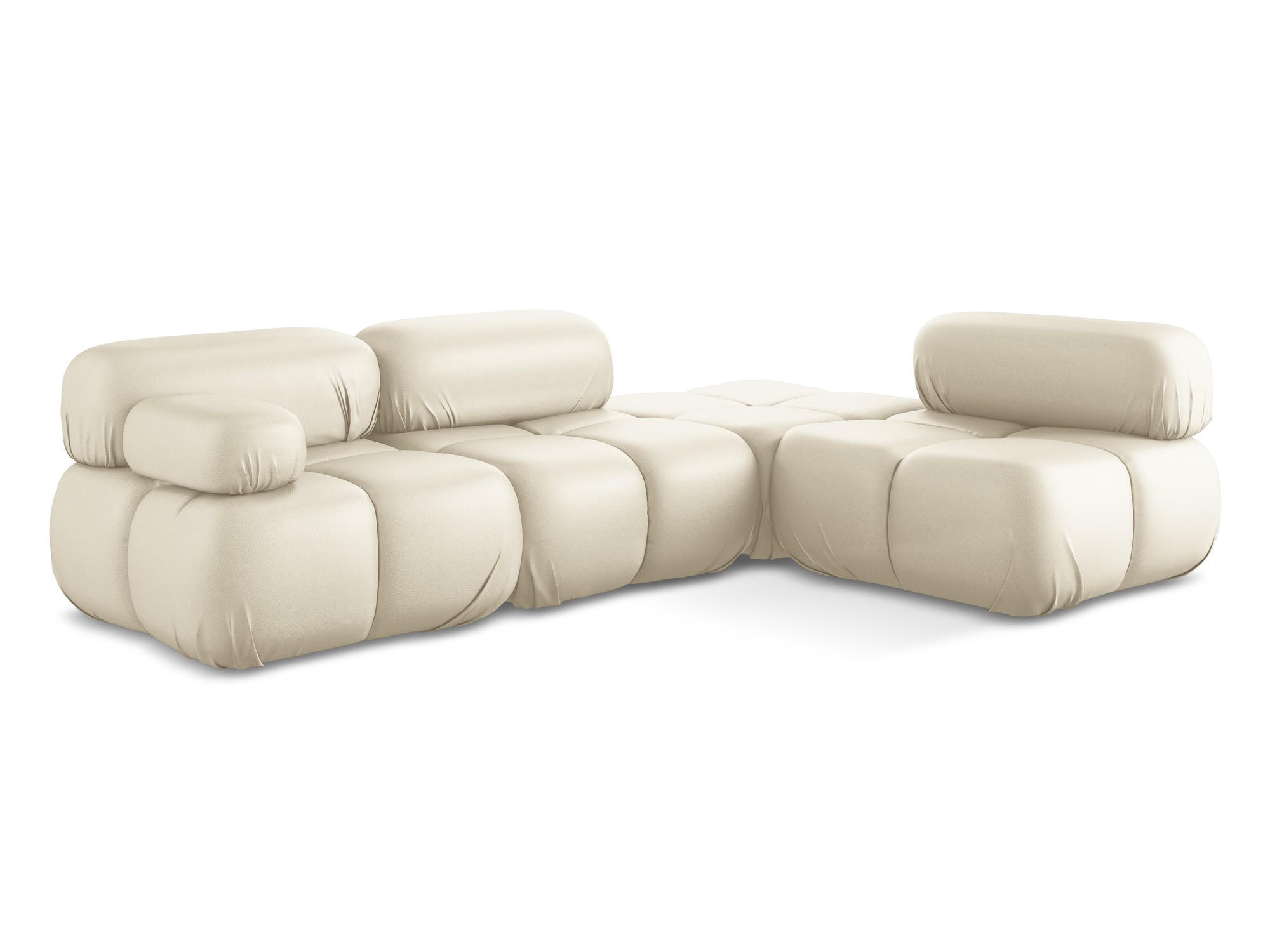 ECKSOFA Rechts Kunstleder Beige - Beige/Creme, Leder/Kunststoff (285/190cm) - Makamii