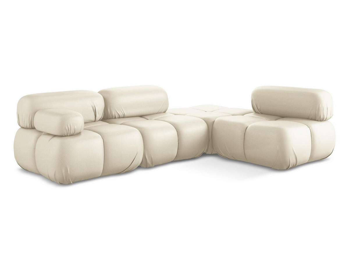 ECKSOFA Rechts Kunstleder Beige - Beige/Creme, Leder/Kunststoff (285/190cm) - Makamii