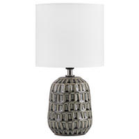 TISCHLAMPE STANDI, Grau, Weiß - Grau, Keramik/Textil (16.5/16.5/31.5cm) - KONSIMO®
