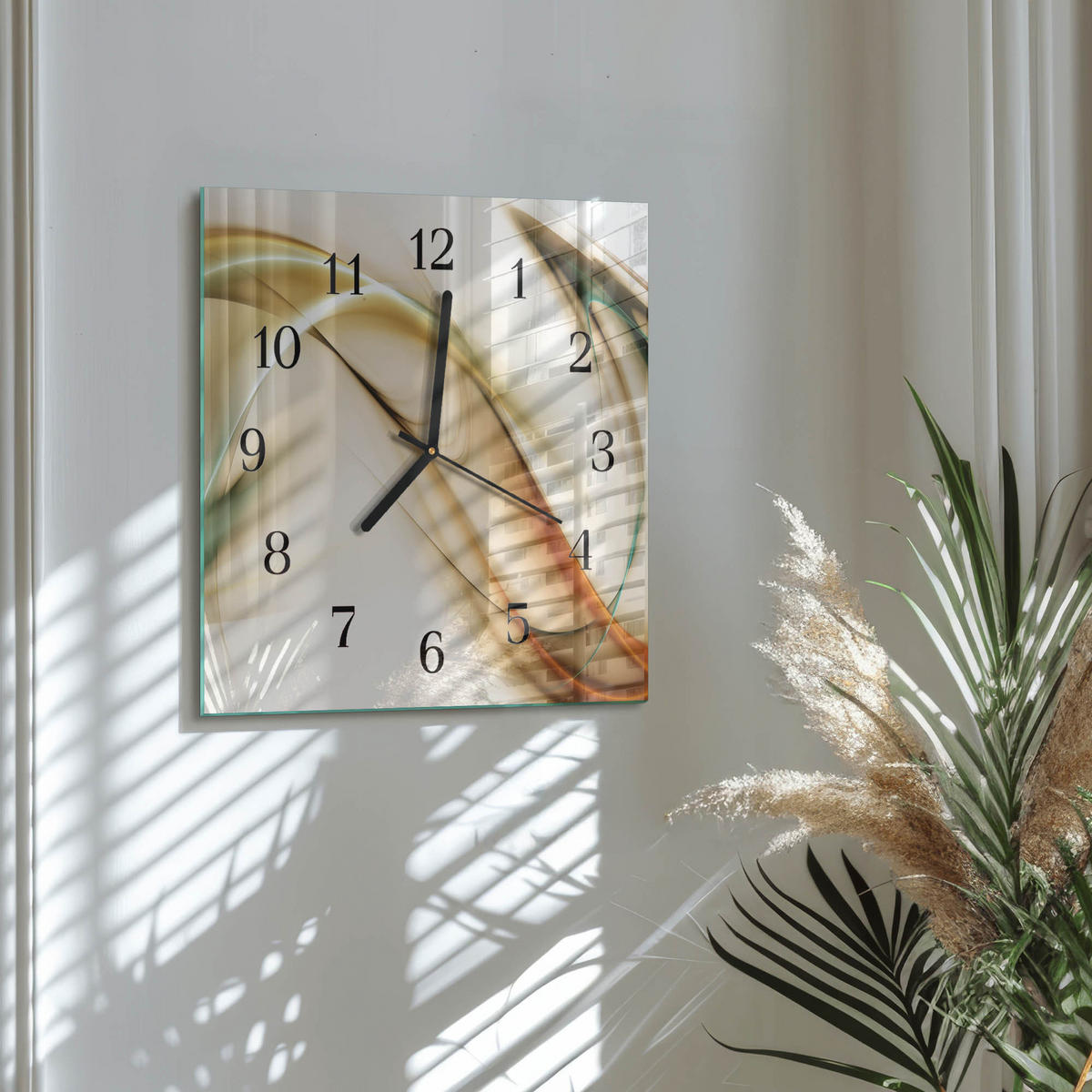 WANDUHR 30x30 cm - Abstraktion - Multicolor, Glas (30/30/0.4cm) - TULUP