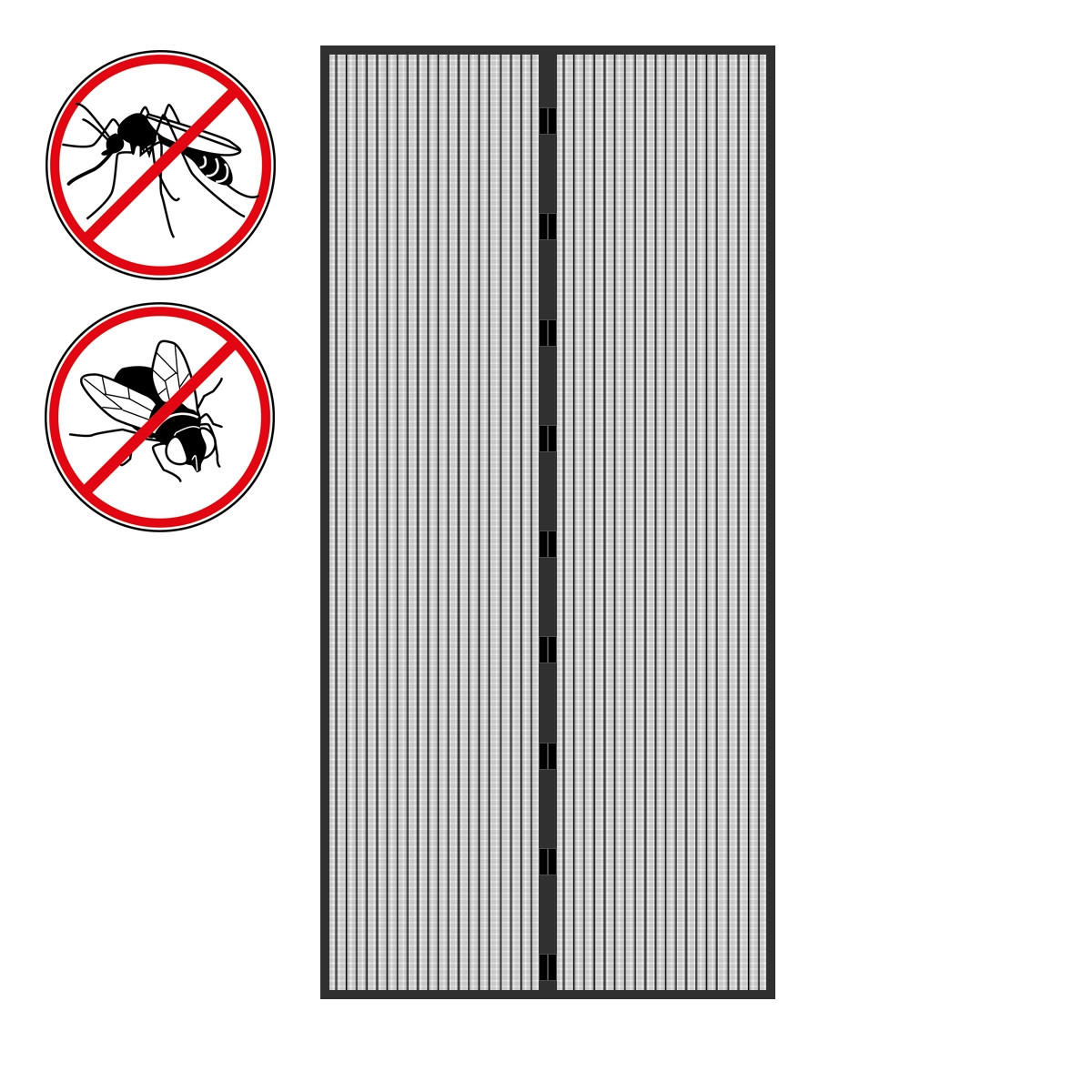 FLIEGENGITTER - Schwarz, Kunststoff (210/100cm) - ECD-Germany