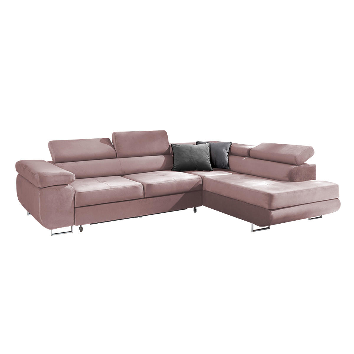 ECKSOFA Wilson 4 Sitzplätze Rose - Pink, Holzwerkstoff (271/201cm) - Petits-meubles