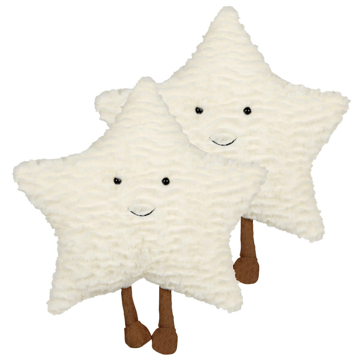 KINDERKISSEN 2er-Set Cremeweiß 40/40 cm Starfruit - Ecru, Textil (40/40cm) - Beliani