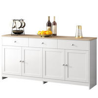 SIDEBOARD 160/37/75 cm in Weiß mit 4 Türen, 3 Schubladen und verstellbaren Böden - Weiß, Holzwerkstoff (160/75/37cm) - Flora Grace