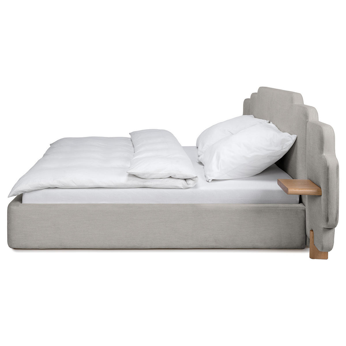 POLSTERBETT - Chenille - Hellgrau, Textil (160/200cm) - home24