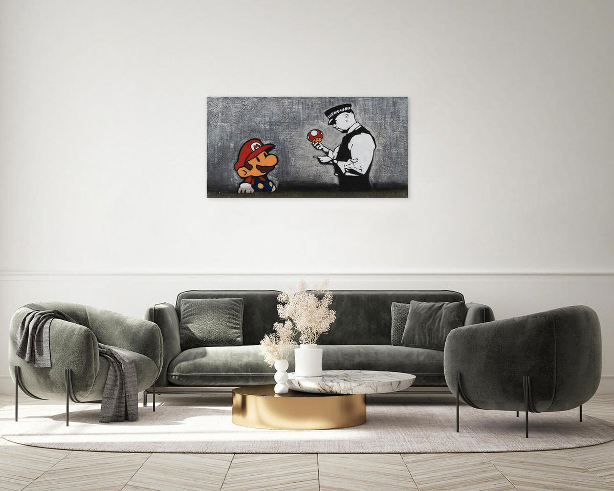 ACRYLBILD HANDGEMALT 120/60 cm - Rot/Schwarz, Holz/Textil (2/60cm) - KUNSTLOFT