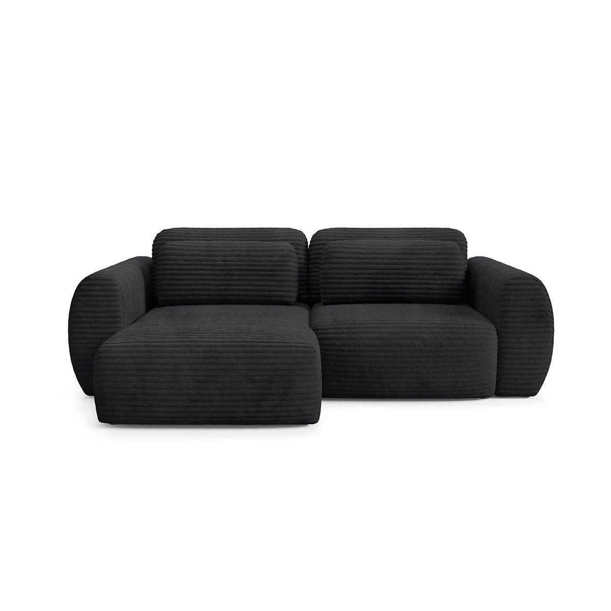ECKSOFA Camilla 3 Sitzplätze Schwarz - Schwarz, Holz (270/165cm) - Petits-meubles