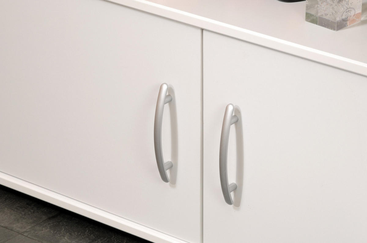 HOCHBETT weiß Jugendzimmer Bett 90 x 200 mit Schreibtisch ausziehbar - Silberfarben/Weiß, Holz/Holzwerkstoff (90/200cm) - Parisot Meuble