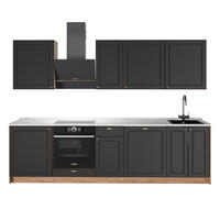 KUCHYNKA Fame-Line, Antracitovo-zlatý vidiecky dom/Dub Goldkraft, 280 cm, AP Marble - dub medový/antracitová, kompozitné drevo (280/82/60cm) - Vicco