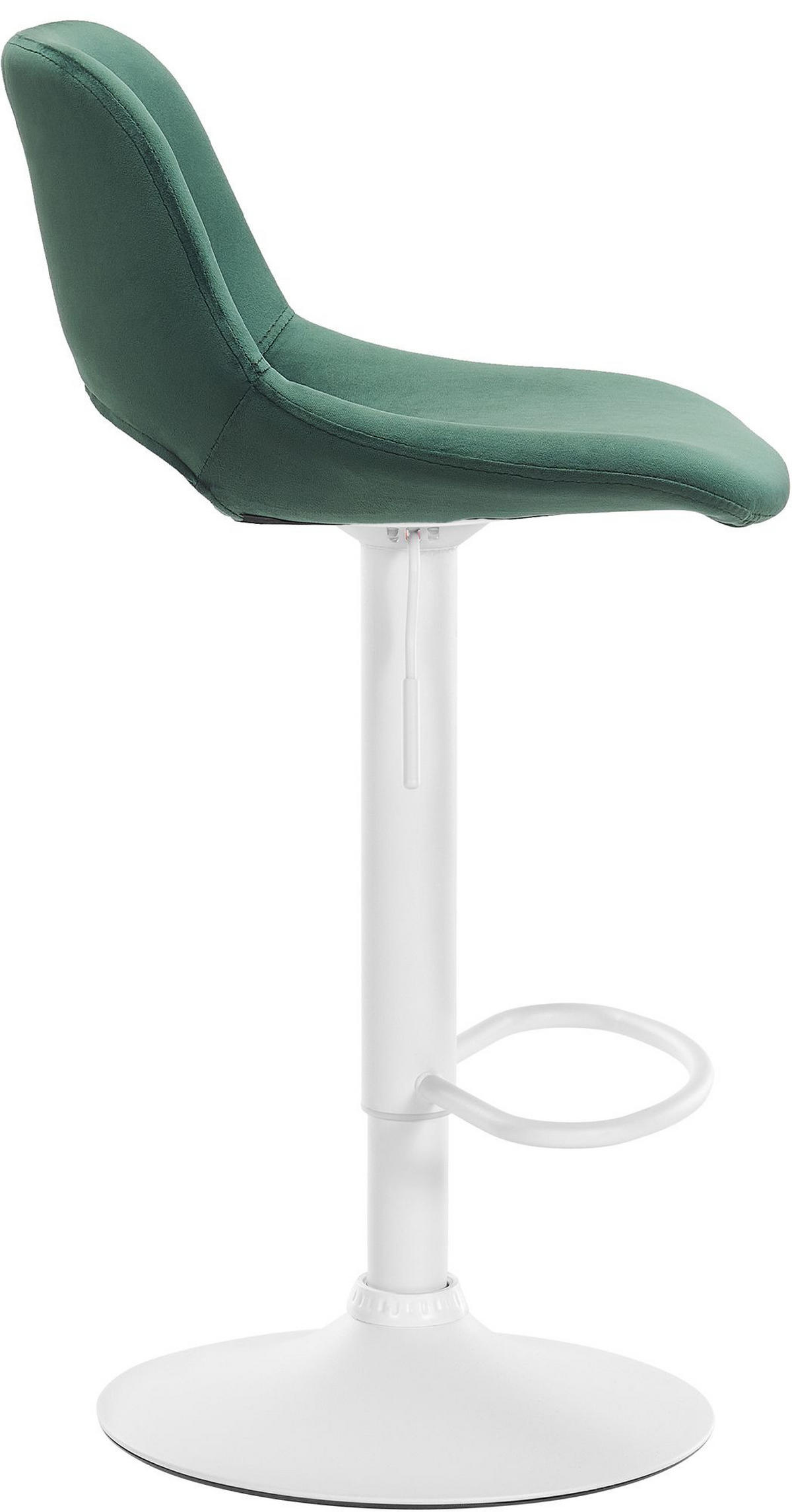 BARHOCKER 2er Set Samt grün - Weiß/Grün, Textil/Metall (42/86/46cm) - CLP