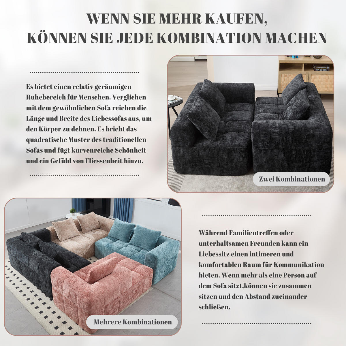 2-SITZER Sofa Chenille mit Chaiselongue und Seitentaschen 158/90/60 cm Schwarz - Schwarz, Textil (60/158/90cm) - Redom