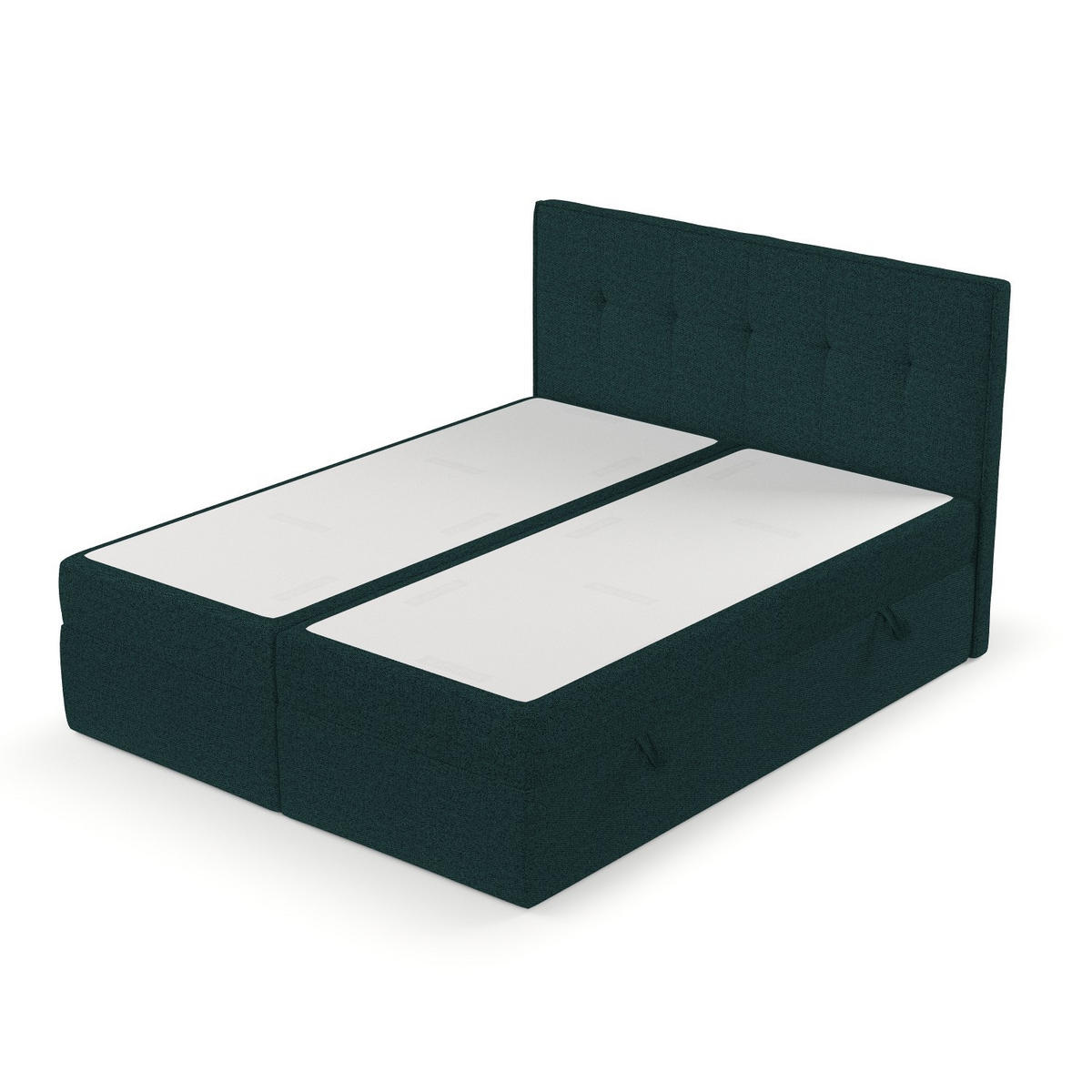 BOXBETT Mireo 140/200 cm Grün im Riva Stoff - Schwarz/Grün, Holz/Holzwerkstoff (140/200cm) - AltaBeds