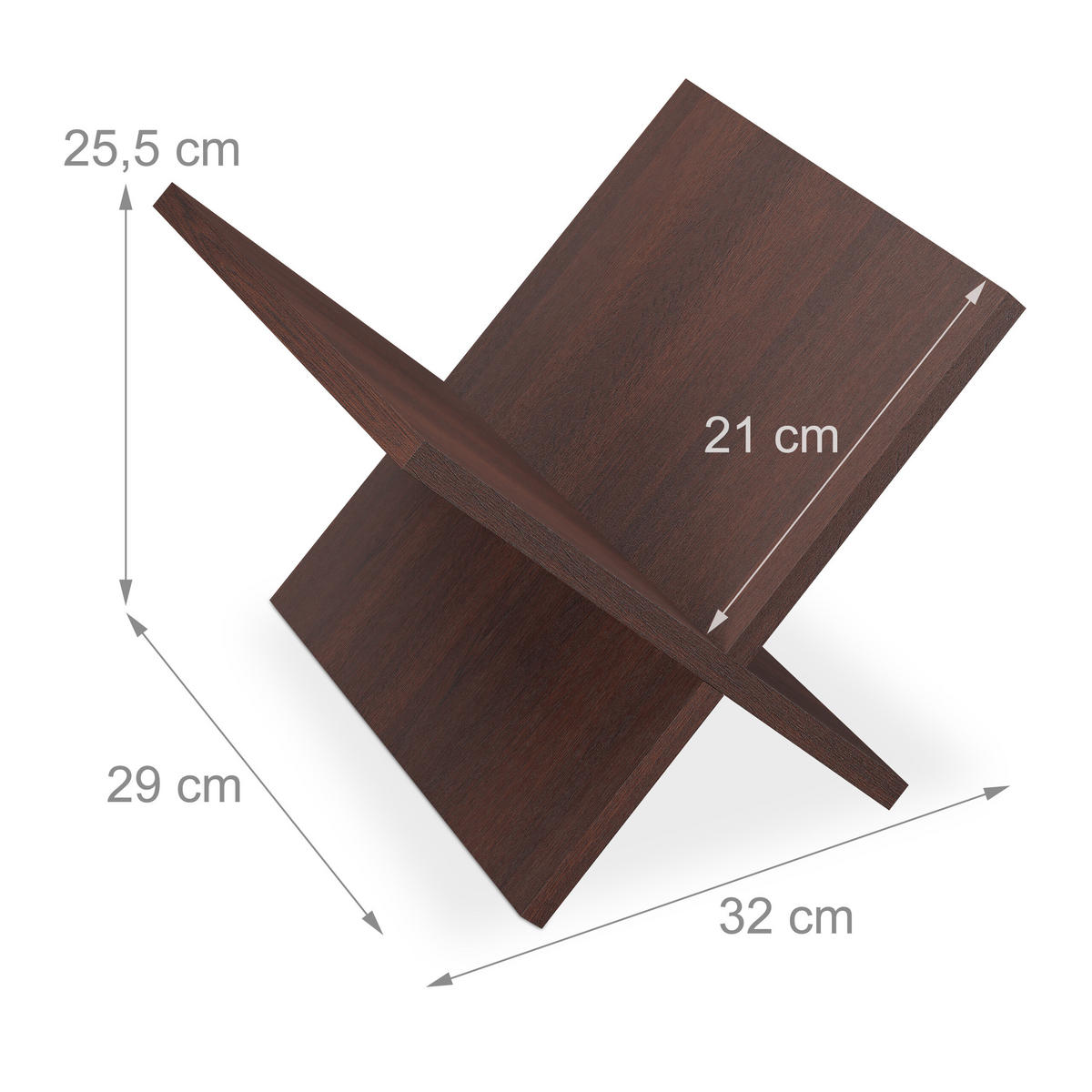 ZEITUNGSSTÄNDER - Dunkelbraun, Holz (32/25.5/29cm) - Relaxdays
