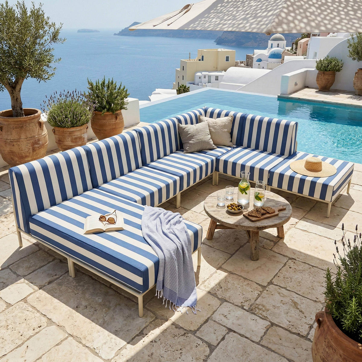SESSEL, Pazifikblau - Blau, Textil (80/78/72cm) - Oviala