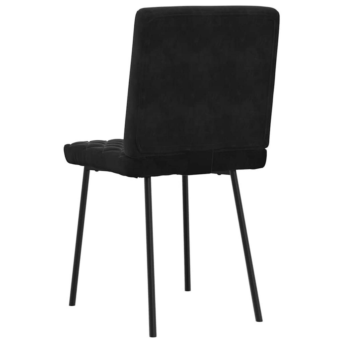 ESSZIMMERSTÜHLE 2 Stk. Schwarz Samt 45*54*83cm - Schwarz, Metall (45/83/54cm) - ZMH