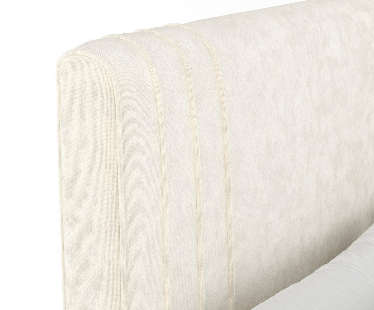 BOXSPRINGBETT Casone Creme 200/200 cm mit Latex-Topper - Silberfarben/Creme, Holz/Holzwerkstoff (200/200cm) - Maison de Reve